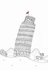 Leaning Tower Pisa Coloring European Architecture Bible Park Pages sketch template