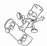 Simpson Simpsons Skateboard Bart Skateboarding Homer sketch template