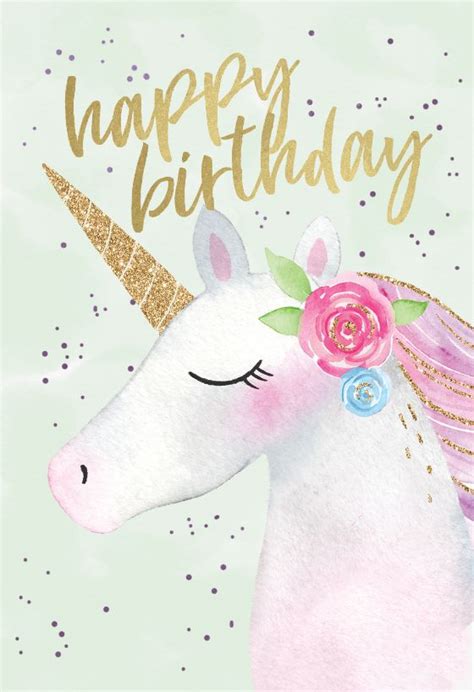 happy unicorn birthday card  island happy birthday cards