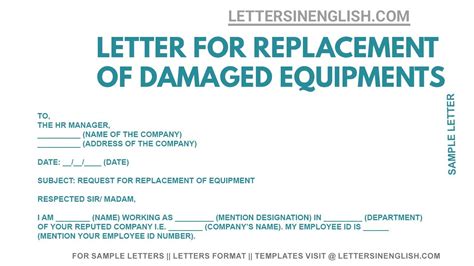 request letter  replacement  damaged equipment letter