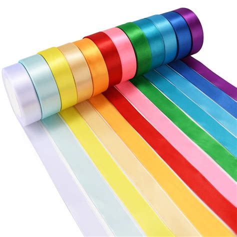 colours  yards double sided satin ribbon rolls mm wide  yard