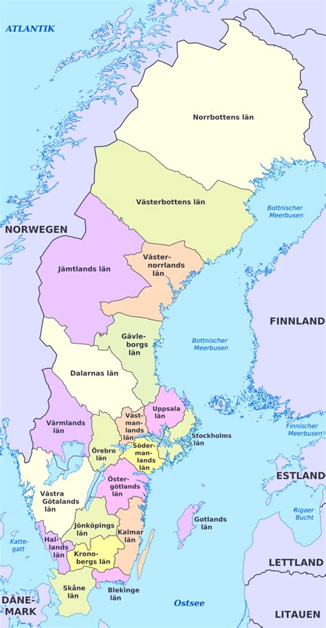 karte von schweden  und kostenlose