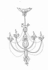 Coloring Chandelier Pages Chandeliers sketch template