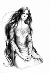 Foreboding Sense Luthien Thranduil Władca Pierścieni Tolkien Arwen Elfo Rey Doriath Dessin Maiden Silmarillion sketch template