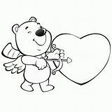 Coloring Valentines Pages Valentine Heart Cupid Hearts Bear Printable Color Print Sheets Kids Book Large Filminspector Bestcoloringpagesforkids sketch template