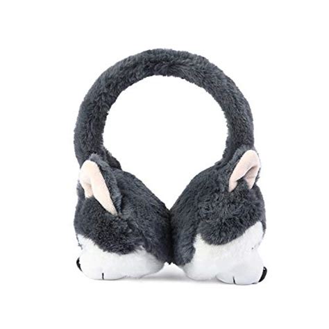 surblue winter warm dog ear earwarmer knitted earmuffs grey