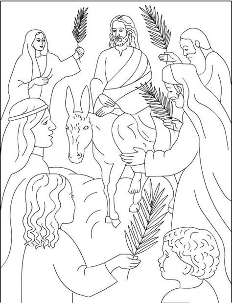 jesus riding   donkey coloring page coloring pages world