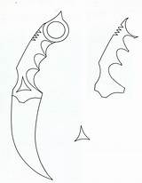 Knife Karambit Cuchillos Messer Instructables Kunai Faca Facas Zeichnung Artesanales Szkic Ler Knive sketch template