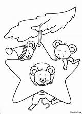 Coloring Pages Mouse Christmas sketch template