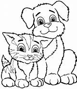 Coloring Pages Kitten Puppy Cute Via Tag sketch template