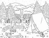Campsite sketch template