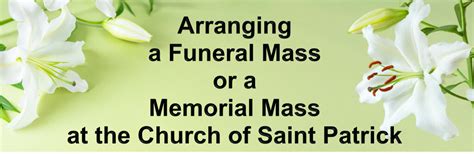 funeral mass information church  saint patrick catholic church