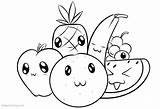 Coloring Food Pages Cute Cartoon Fruits Printable Kids Color Print Bettercoloring Adults sketch template