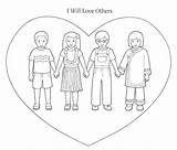 Coloring Pages Neighbor Lds Clipart Yourself Bible Jesus God Another Activities Thy Others Crafts Missionary Kids Matthew School Sunday Christian sketch template