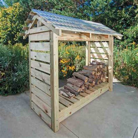 constructing  firewood shelter farm  garden grit