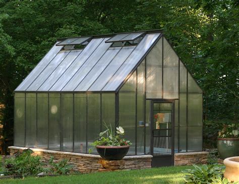 Build Wood Lean To Laminated Glass Greenhouse Modern House