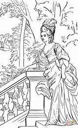 Duquesa Duchess Dibujo Supercoloring Hermosa Rococo Depuis Princesse sketch template