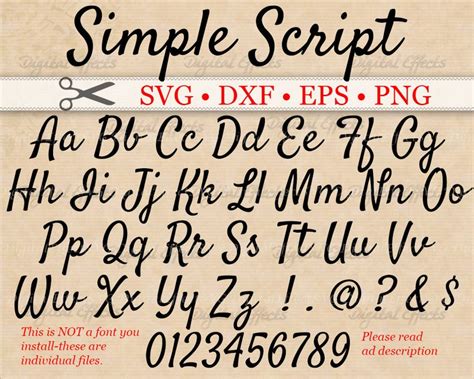 simple script svg cursive font monogram svg dxf eps png etsy