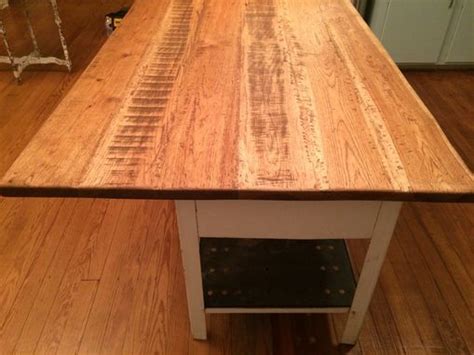 hand crafted custom wide plank hickory countertop  chas