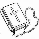 Colorare Bibbia Disegno Rosario Bible Rosary sketch template