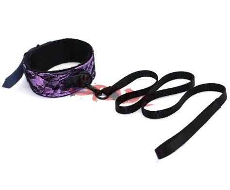 Purple Lace And Velvet Lining Adult Sex Toy Slave Collar Sex Products
