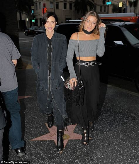 Ruby Rose Arrives At Dinner In Hollywood With A Brunette Daily Mail