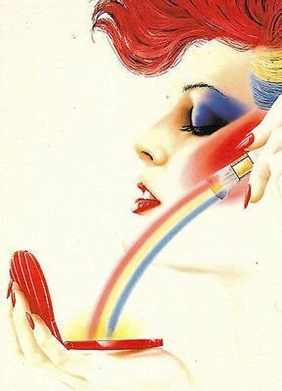 1980 S Athena Int Greeting Card Rainbow Make Up Syd Brak Girl Face