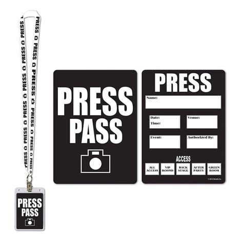 create the perfect feel of an award night with these press passes and