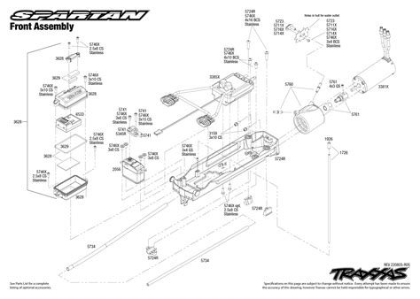 spartan   front assembly exploded view traxxas