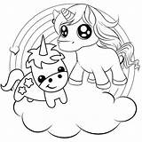 Coloring Pages Baby Rainbow Unicorns Unicorn Two Cute Sheets Choose Board Animal sketch template