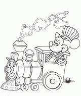 Mickey Coloring Mouse Train Disney Popular Walt Gif Disneyland sketch template