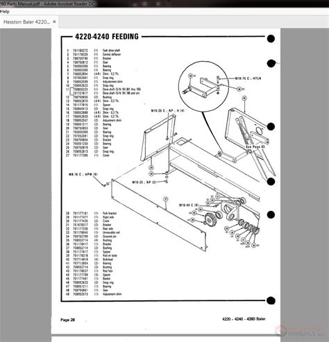 hesston  haybine parts diagram