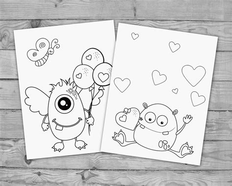 printable valentines coloring  kids valentines day activity