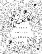 Bloom Where Planted Coloring Re Cancer sketch template