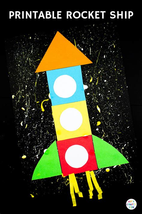 printable rocket ship  kids space crafts  kids arts  crafts