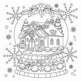 Globe Schneekugeln Erwachsene Schneekugel Noel Weihnachten Malvorlagen Basteln sketch template