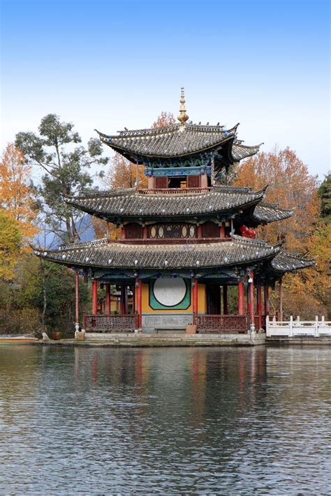 chinese pagoda stock image image  style heilongtan