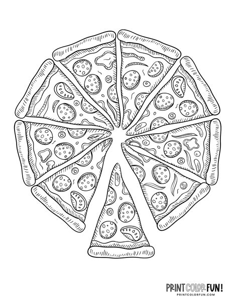 pizza coloring pages slices  pizza pies  printcolorfuncom