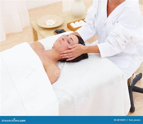 Young Woman Receiving Massage Stock Image Image Of Massage Peace