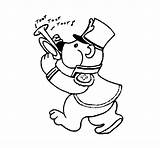 Bear Coloring Trumpet Player Coloringcrew sketch template
