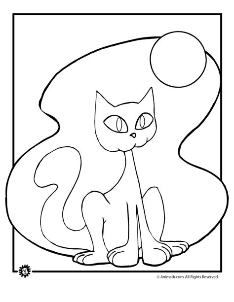 halloween black cat colouring pages coloring home