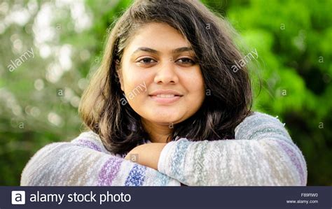 Close Up Portrait Of A Fair Chubby Indian Teenage Girl