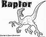 Jurassic Raptor Imprimé sketch template