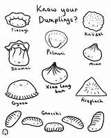 Dumplings Dumpling Siomai Bao Japanese Doodle Fried Sum Pages sketch template