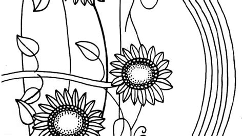 rainbow  sun flowers coloring pages bubakidscom