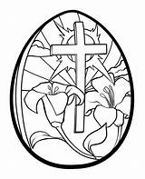 Easter Coloring Pages Religious Cross Flowers Kids sketch template