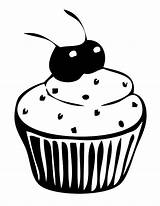Cupcakes Cherries Coloring Pages Two Netart sketch template