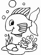 Coloring Fish Pages Simple Print sketch template