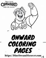 Onward Pages Coloring Disney Dinedreamdiscover Pixar sketch template