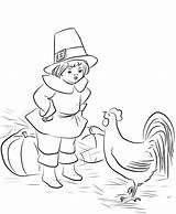 Pilgrim Rooster sketch template